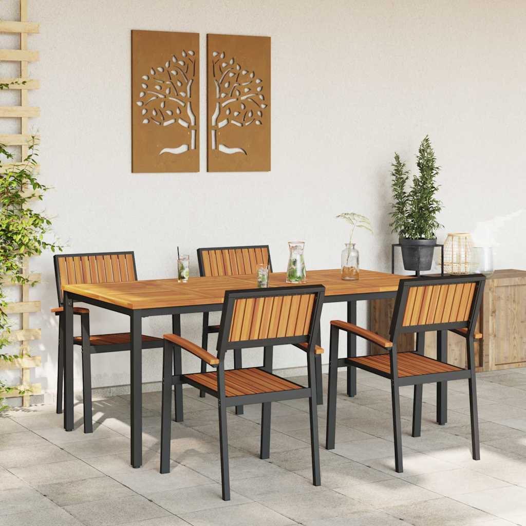Garten Essgruppe 5 pcs Schwarz und Braun 180 x 90 x 75 cm