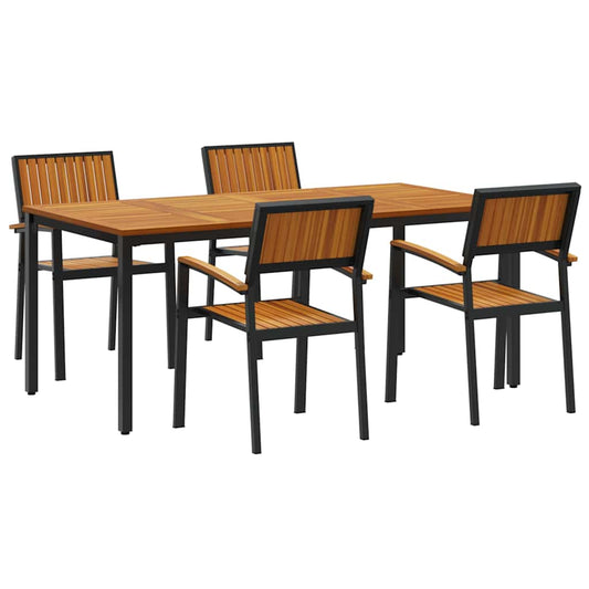 Garten Essgruppe 5 pcs Schwarz und Braun 180 x 90 x 75 cm