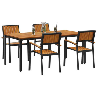 Garten Essgruppe 5 pcs Schwarz und Braun 180 x 90 x 75 cm