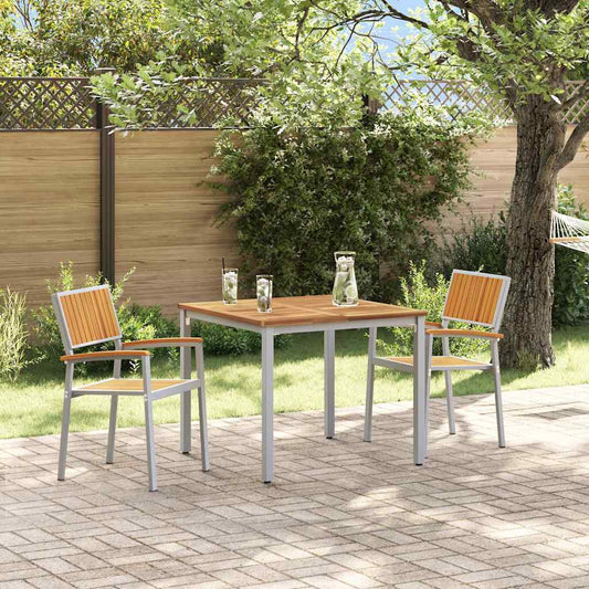 Garten Essgruppe 3 pcs Grau und Braun 90 x 90 x 75 cm