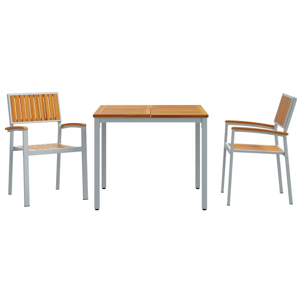 Garten Essgruppe 3 pcs Grau und Braun 90 x 90 x 75 cm