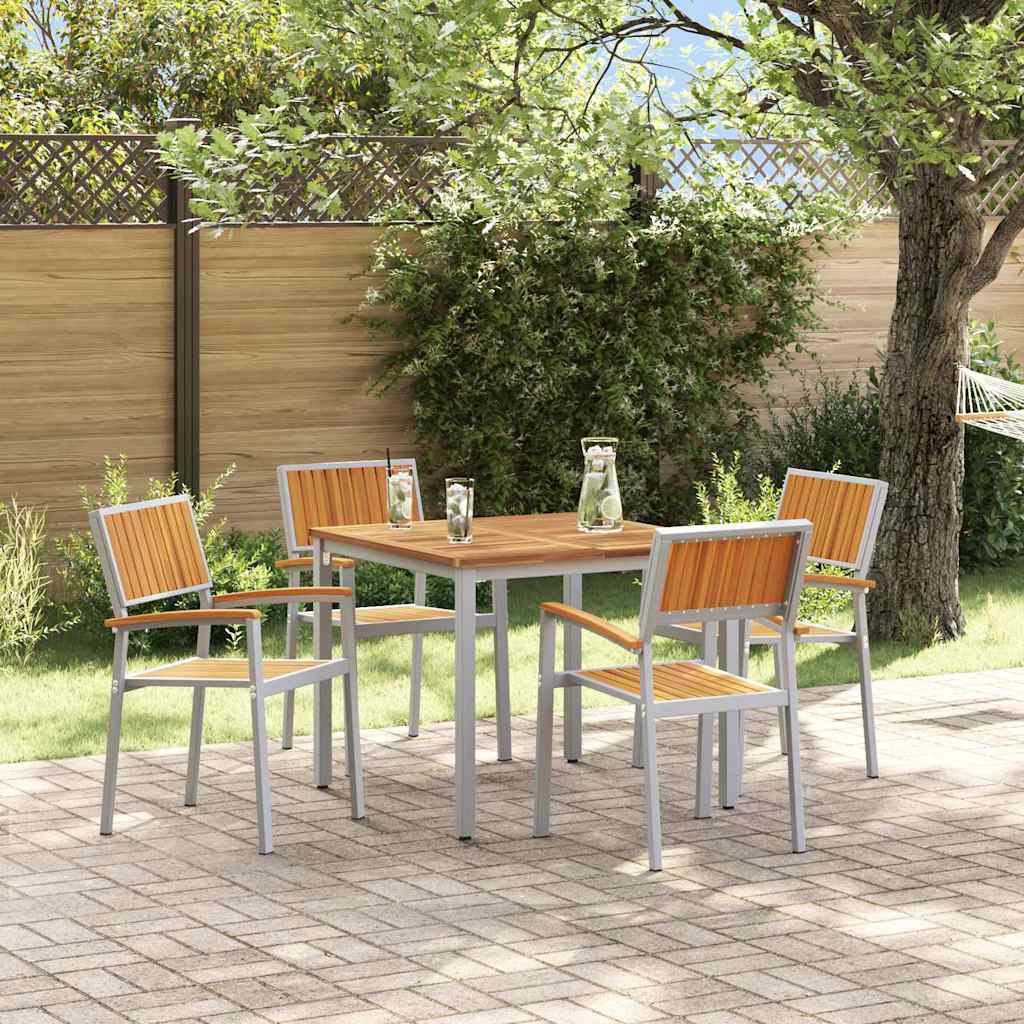 Garten Essgruppe 5 pcs Grau und Braun 90 x 90 x 75 cm