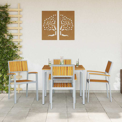 Garten Essgruppe 5 pcs Grau und Braun 90 x 90 x 75 cm
