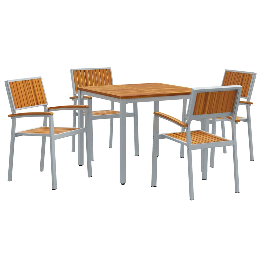 Garten Essgruppe 5 pcs Grau und Braun 90 x 90 x 75 cm