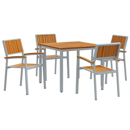 Garten Essgruppe 5 pcs Grau und Braun 90 x 90 x 75 cm