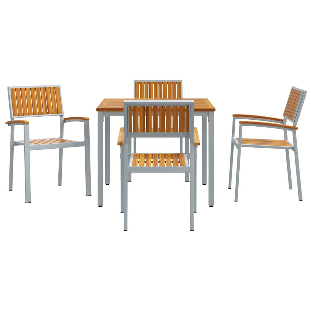 Garten Essgruppe 5 pcs Grau und Braun 90 x 90 x 75 cm