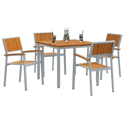 Garten Essgruppe 5 pcs Grau und Braun 90 x 90 x 75 cm