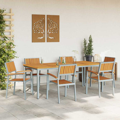 Garten Essgruppe 7 pcs Grau und Braun 200 x 90 x 75 cm