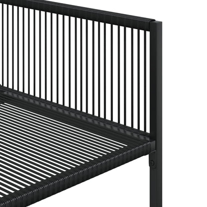7-delt sæt Have spisestuesæt Sort polyrattan