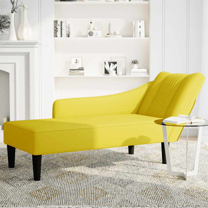 Chaiselongue mit Rechter Armlehne Gelb Samt