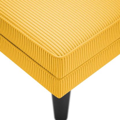 Chaiselongue mit Kissen Hellgelb Cordstoff