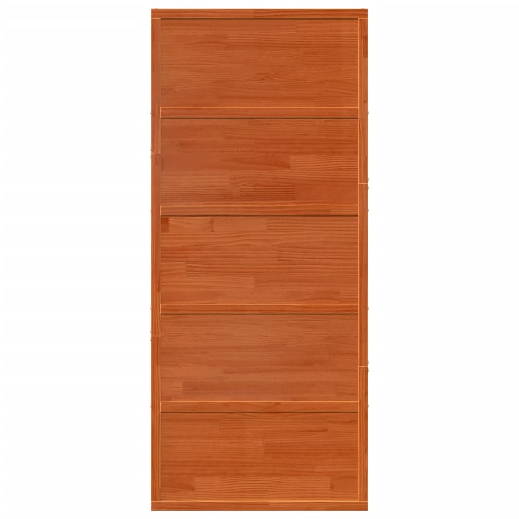 Scheunentür Wachsbraun 90x208 cm Massivholz Kiefer