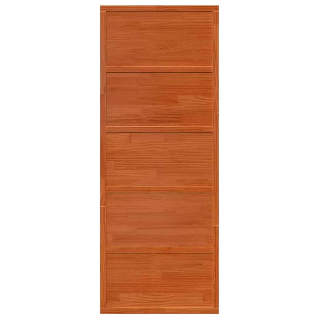 Scheunentür Wachsbraun 80x208 cm Massivholz Kiefer
