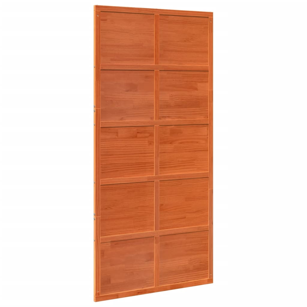 Scheunentür Wachsbraun 100x208 cm Massivholz Kiefer