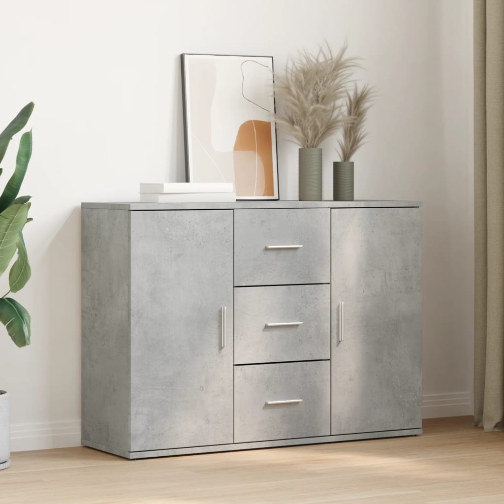 Skænk Beton Grå 90,5x29,5x65 cm Træ Materiale