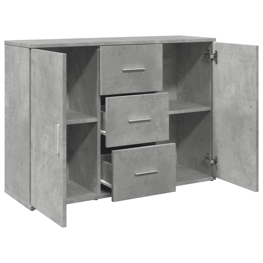 Skænk Beton Grå 90,5x29,5x65 cm Træ Materiale