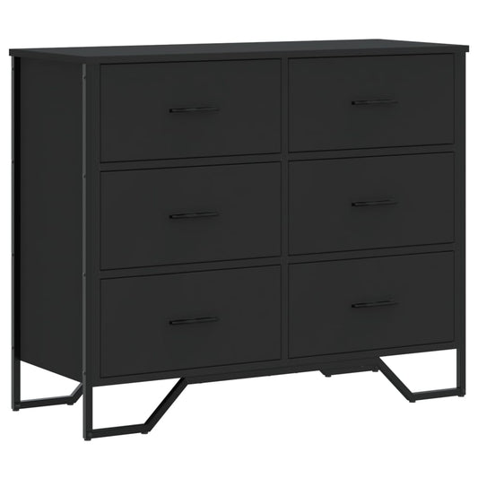 Kommode Schwarz 91x35,5x74,5 cm Holzwerkstoff
