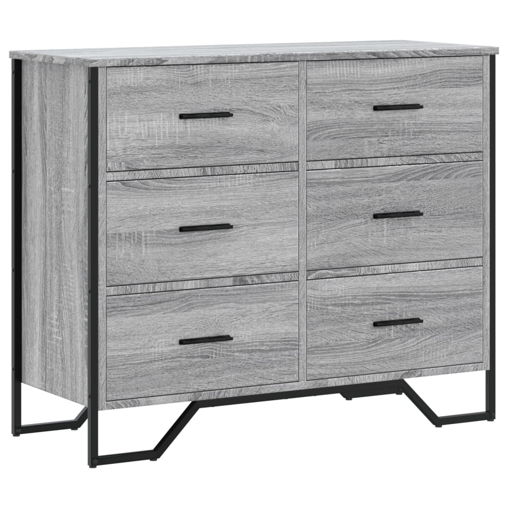 Kommode Grau Sonoma 91x35,5x74,5 cm Holzwerkstoff