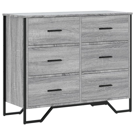 Kommode Grau Sonoma 91x35,5x74,5 cm Holzwerkstoff