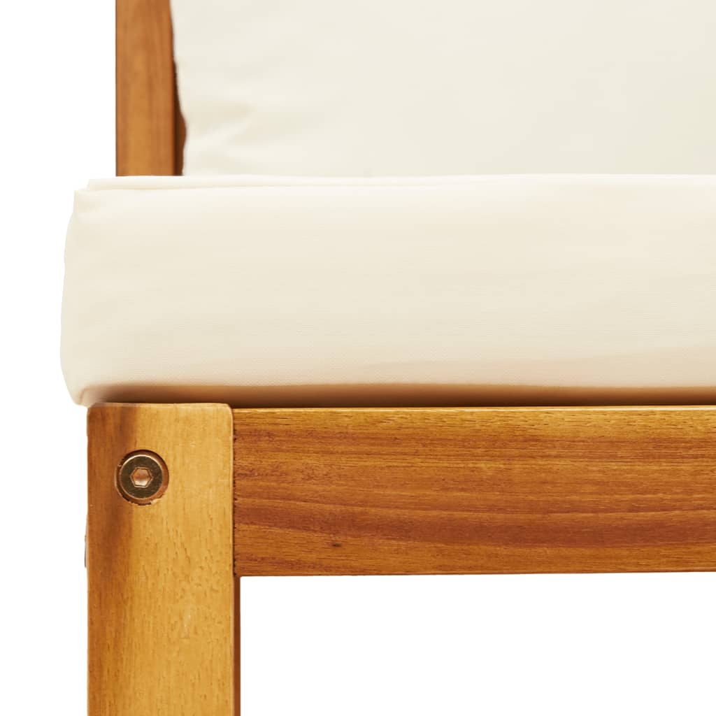 3-tlg. Gartensofa-Set mit Kissen Holz Akazie & Rattan