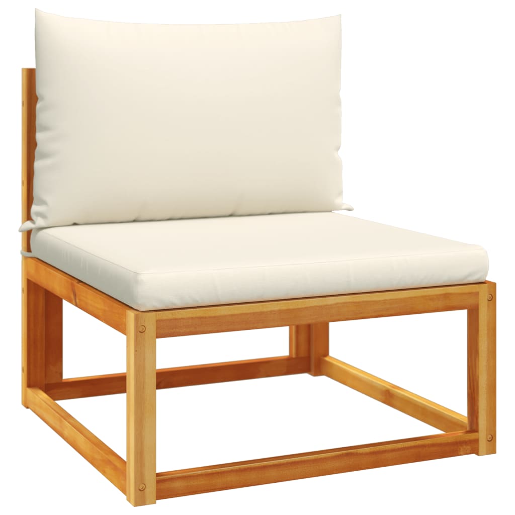 3-tlg. Gartensofa-Set mit Kissen Holz Akazie & Rattan