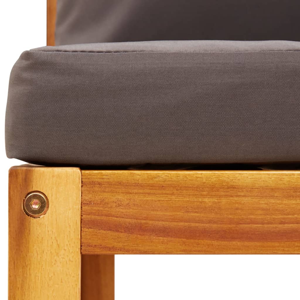 5-tlg. Gartensofa-Set mit Kissen Holz Akazie & Rattan