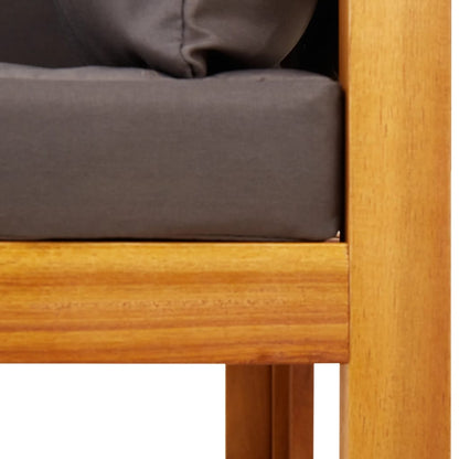3-tlg. Gartensofa-Set mit Kissen Holz Akazie & Rattan