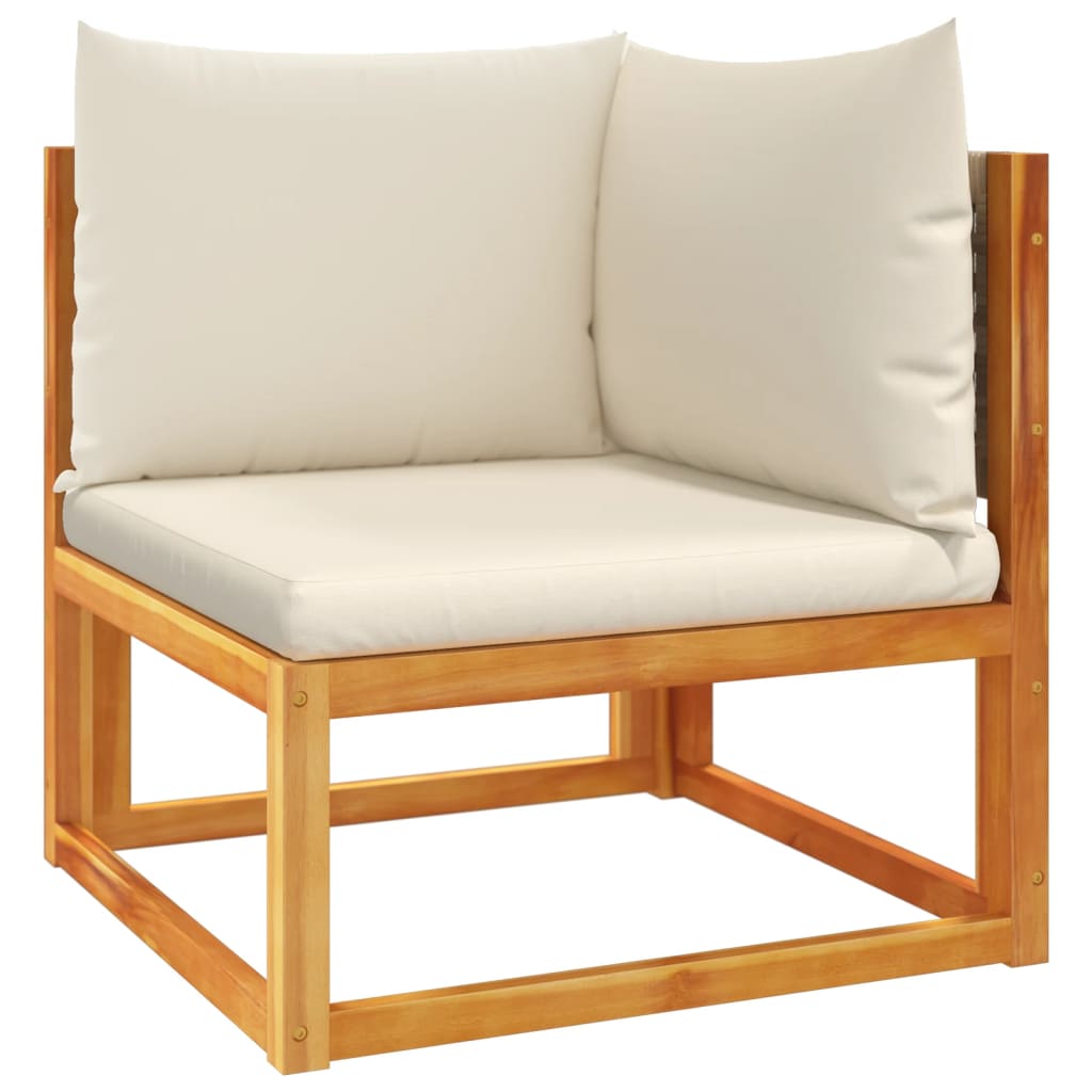 5-tlg. Gartensofa-Set mit Kissen Holz Akazie & Rattan