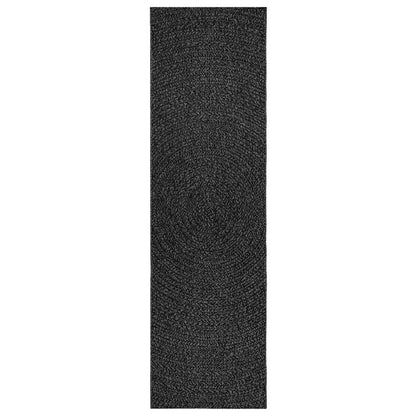 Teppich ZIZUR Anthrazit 80x250 cm Jute-Optik Indoor und Outdoor