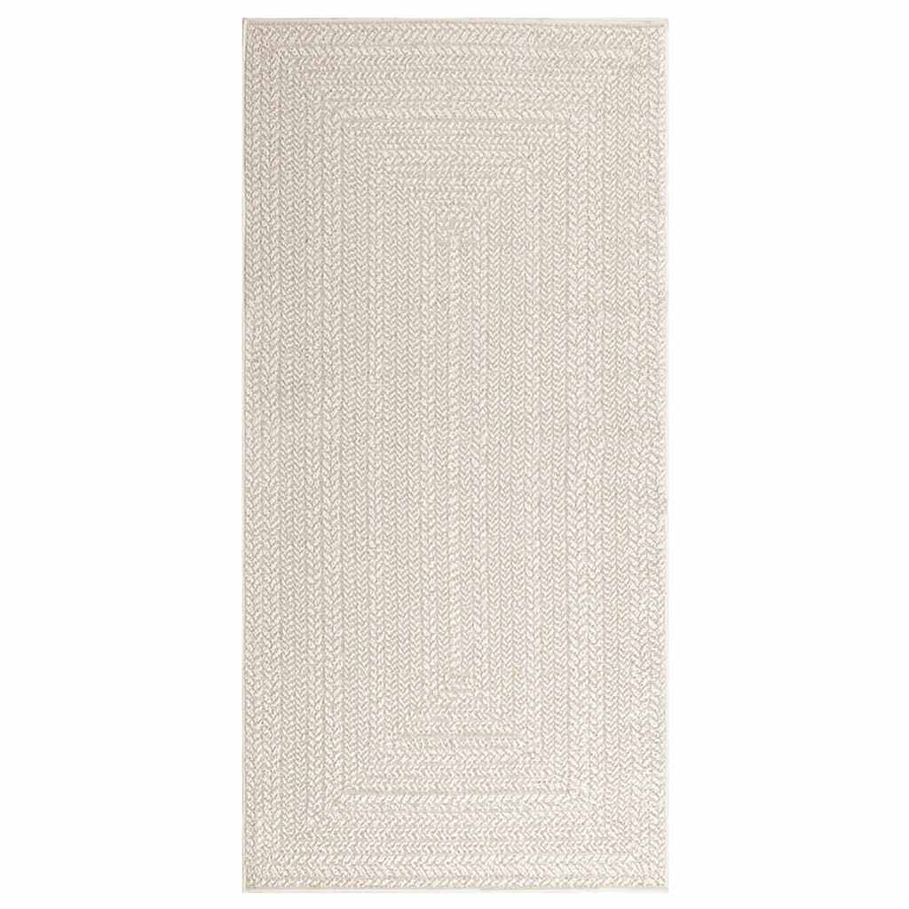 Teppich ZIZUR Creme 100x200 cm Jute-Optik Indoor und Outdoor