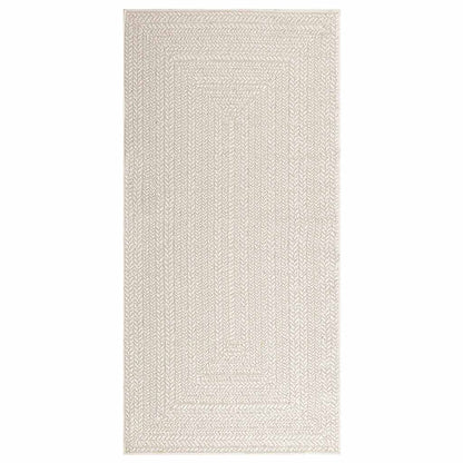 Teppich ZIZUR Creme 100x200 cm Jute-Optik Indoor und Outdoor