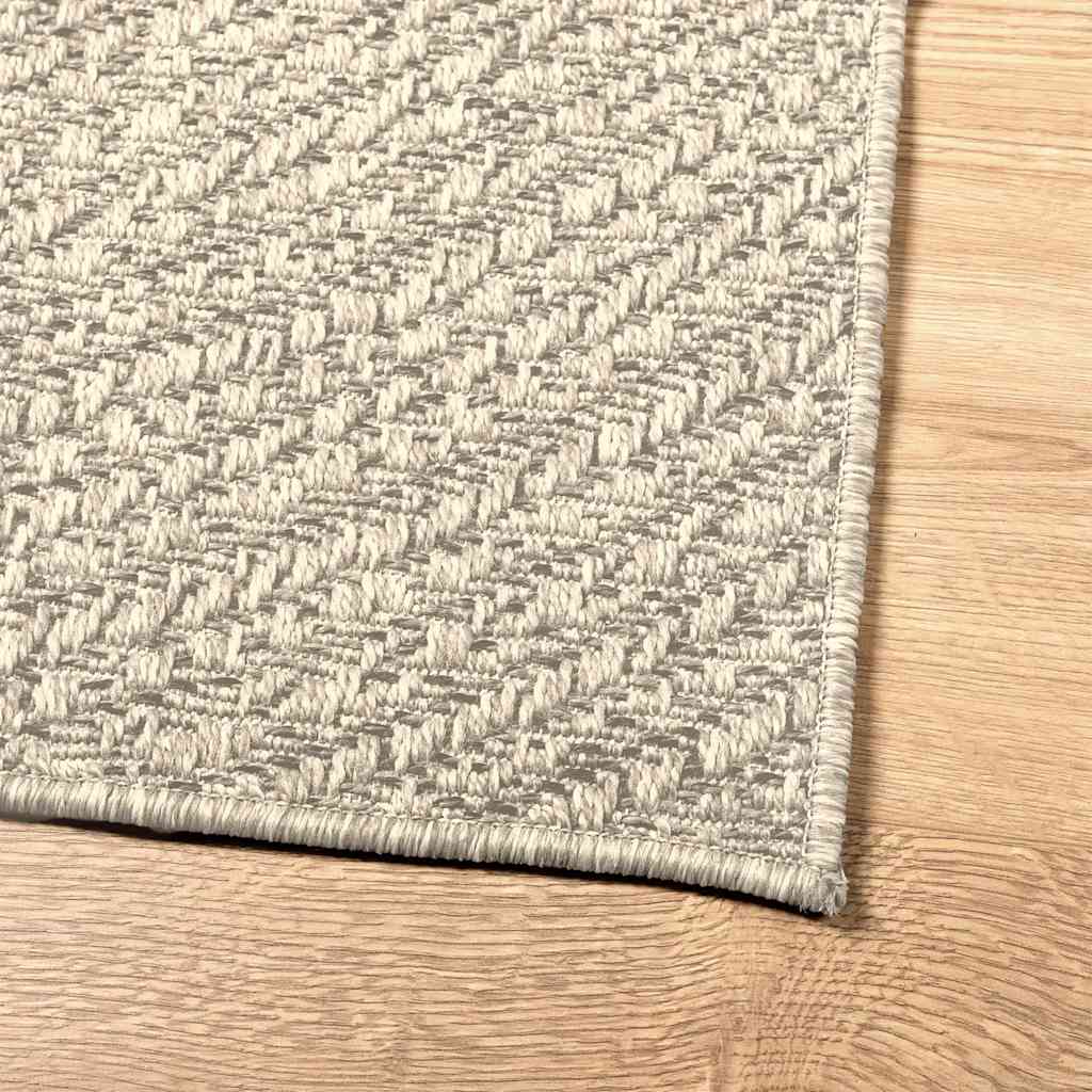 Teppich ZIZUR Creme 100x200 cm Jute-Optik Indoor und Outdoor