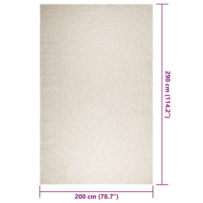 Teppich ZIZUR Creme 200x290 cm Jute-Optik Indoor und Outdoor