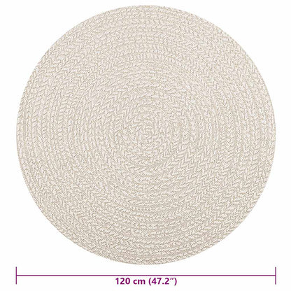 Teppich ZIZUR Creme Ø 120 cm Jute-Optik Indoor und Outdoor