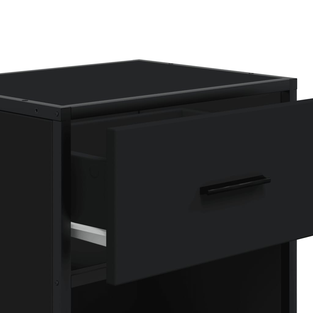 Nachttische 2 Stk. Schwarz 40x31x50 cm Holzwerkstoff