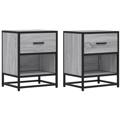 Nachttische 2 Stk. Grau Sonoma 40x31x50 cm Holzwerkstoff