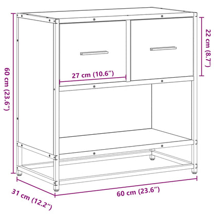 Nachttisch Grau Sonoma 60x31x60 cm Holzwerkstoff und Metall