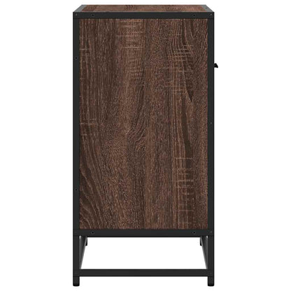 Nachttisch Braun Eichen-Optik 60x31x60 cm Holzwerkstoff Metall