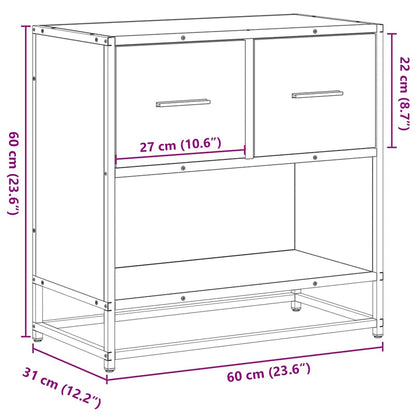 Nachttisch Braun Eichen-Optik 60x31x60 cm Holzwerkstoff Metall