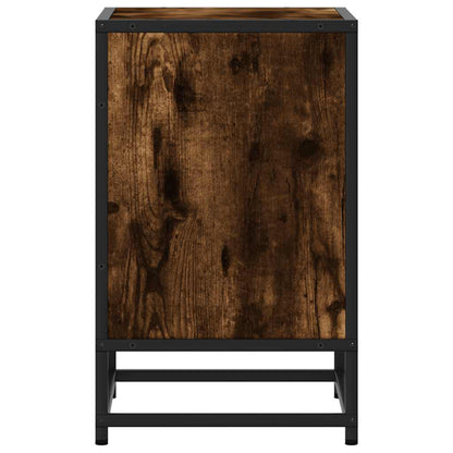 Nachttische 2 Stk. Räuchereiche 40x31x50cm Holzwerkstoff Metall