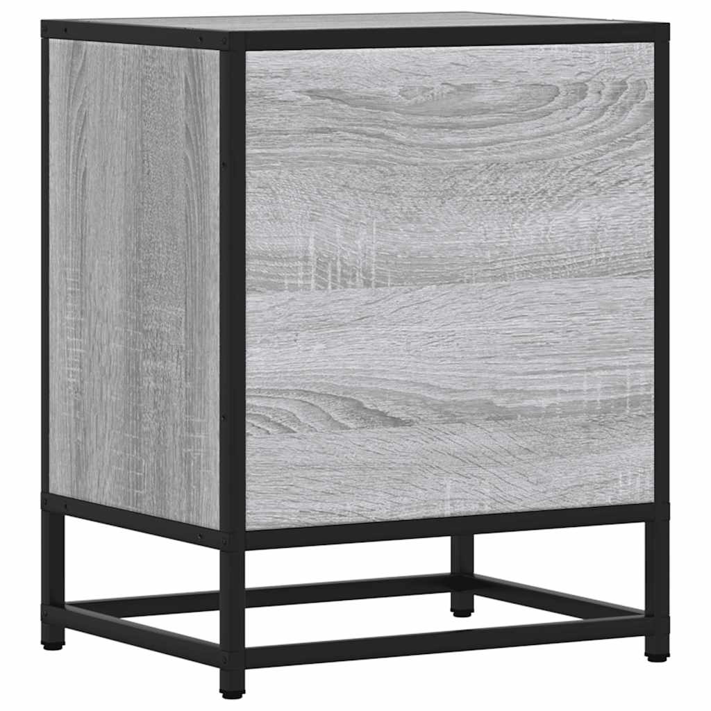 Nachttisch Grau Sonoma 40x31x50 cm Holzwerkstoff und Metall