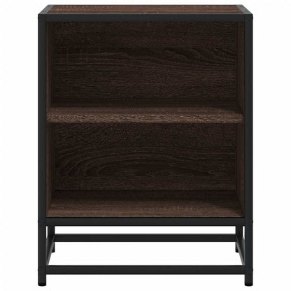Nachttisch Braun Eichen-Optik 40x31x50 cm Holzwerkstoff Metall
