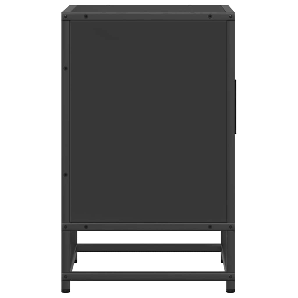 Nachttische 2 Stk. Schwarz 40x31x50 cm Holzwerkstoff und Metall