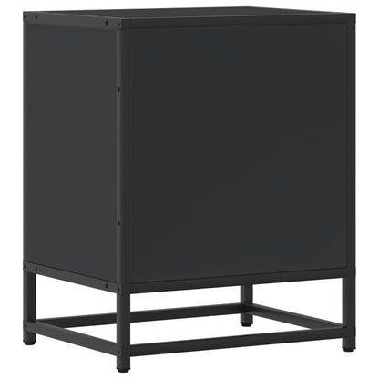 Nachttische 2 Stk. Schwarz 40x31x50 cm Holzwerkstoff und Metall
