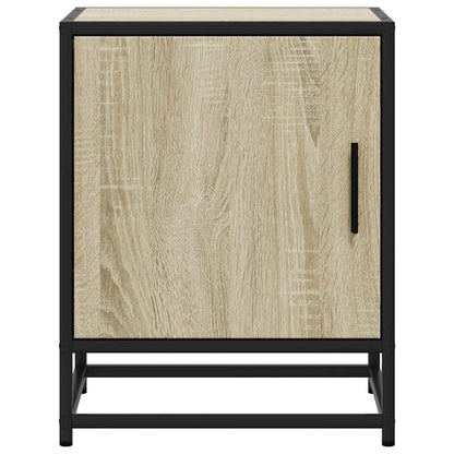 Nachttische 2 Stk. Sonoma-Eiche 40x31x50cm Holzwerkstoff Metall