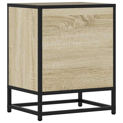 Nachttische 2 Stk. Sonoma-Eiche 40x31x50cm Holzwerkstoff Metall