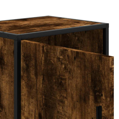 Nachttische 2 Stk. Räuchereiche 40x31x50cm Holzwerkstoff Metall