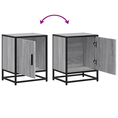 Nachttisch Grau Sonoma 40x31x50 cm Holzwerkstoff und Metall