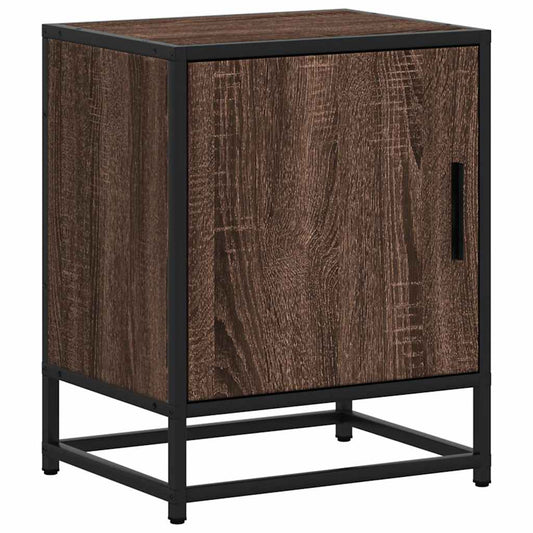 Nachttisch Braun Eichen-Optik 40x31x50 cm Holzwerkstoff Metall