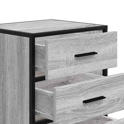Nachttisch Grau Sonoma 40x34,5x60 cm Holzwerkstoff und Metall